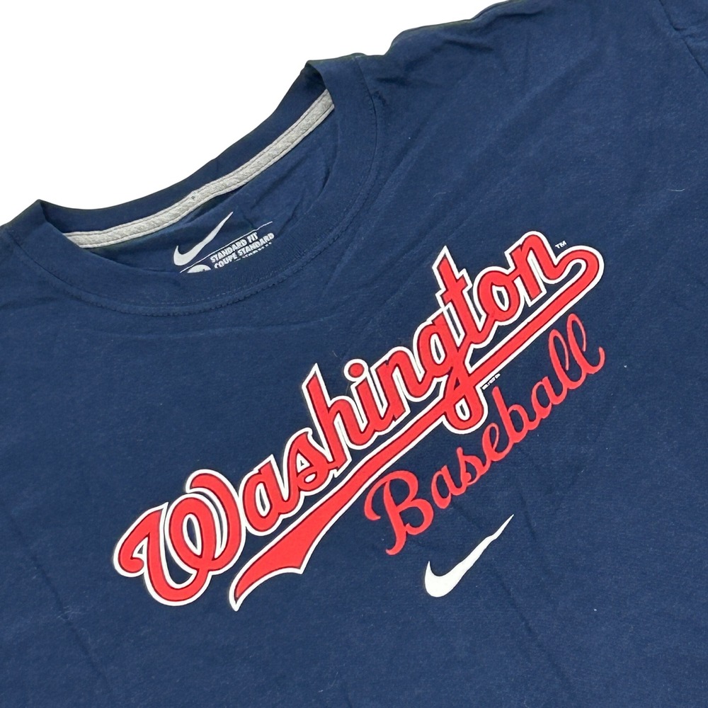 Washington Nationals Nike T-Shirt Men 2XL Blue Baseball MLB Graphic Short Sleeve